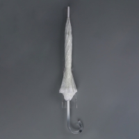 Зонт - трость полуавтоматический &laquo;Кружево&raquo;, 8 спиц, R = 40/58 см, D = 116 см, цвет белый/прозрачный