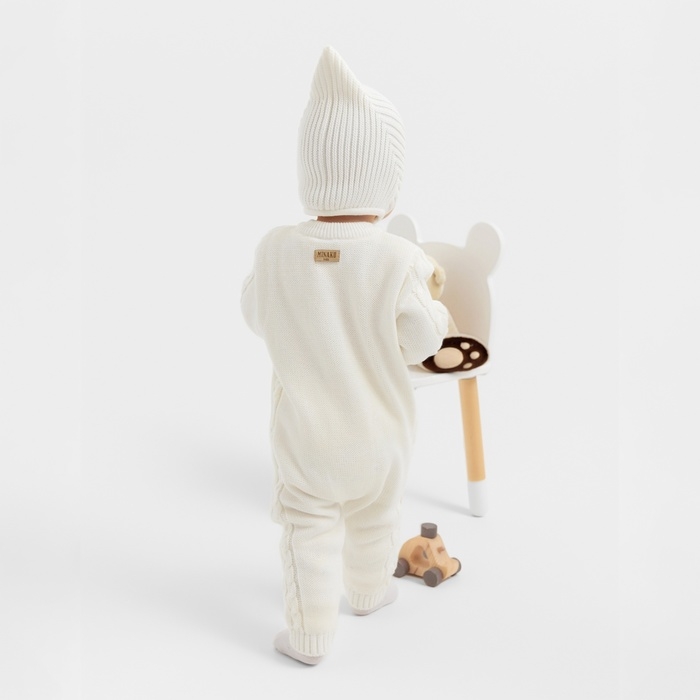 Комбинезон вязаный детский MINAKU, цвет белый, рост 80-86 см
