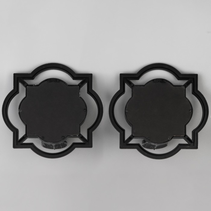 Подсвечник настенный стекло на 1 свечу "Отражение" набор 2 шт d-4 см ст. бронза 8х20х20,5 см