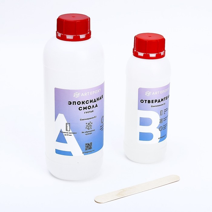 Эпоксидная смола для творчества ArtEpoxy Густая, 1 кг (смола 667 г + отвердитель 334 г) Эпоксидная смола для творчества ArtEpoxy Густая, 1 кг (смола 667 г + отвердитель 334 г)