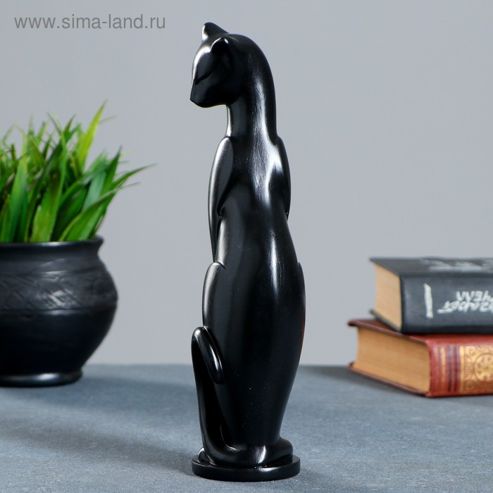 Фигура "Кошка Грация" чёрная, 6х7х23см