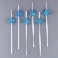 Новый год! Трубочка &laquo;Снежинки&raquo;, в наборе 6 шт., голубые