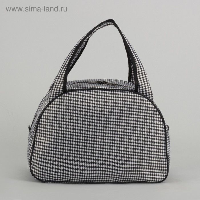 Сумка дорожная женская на молнии, держатель для чемодана, цвет чёрный/белый Сумка дорожная женская на молнии, держатель для чемодана, цвет чёрный/белый