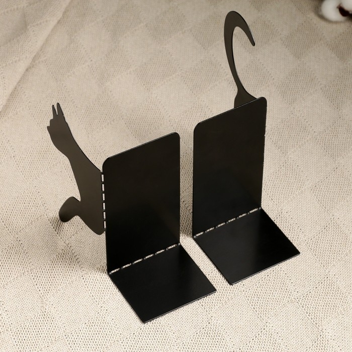 Держатель-подставка для книг Держатель-подставка для книг "Кот" из двух частей, черный