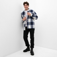 Рубашка мужская в клетку MIST, размер 52, синий