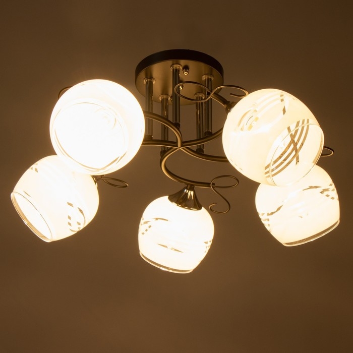 Люстра "Милава" 5хЕ27 40Вт чёрно-хромовый 62х62х27 см BayerLux