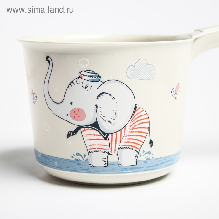 Ковш пластиковый для купания и мытья головы, детский банный ковшик «Слоник», 1,5 л., ДЕКО Ковш пластиковый для купания и мытья головы, детский банный ковшик «Слоник», 1,5 л., ДЕКО