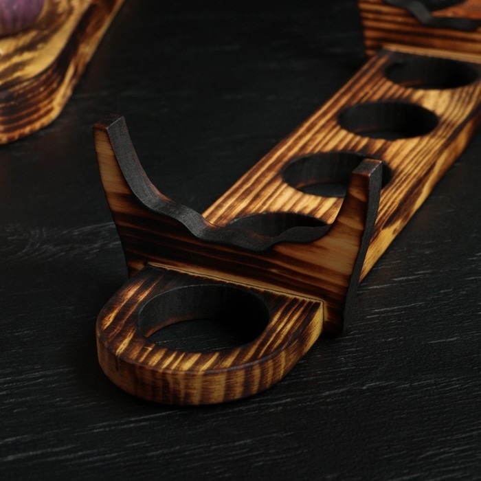 Доска деревянная для подачи шотов Wild Kitchen, 45.5&times;6.5&times;6 см, в обжиге, цельный кедр