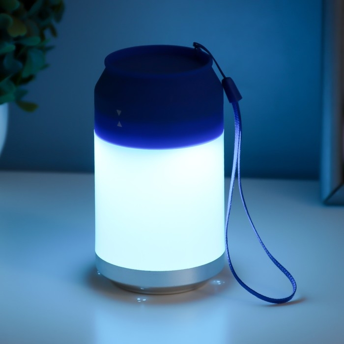 Ночник Ночник "Фоси" LED 5 режимов от батареек 3хААА бело-синий 6,5х6,5х11,5 см