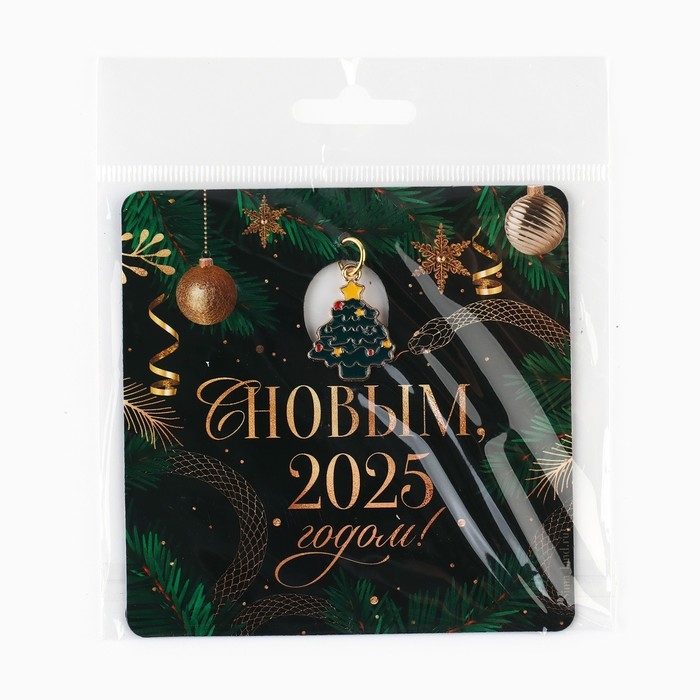 Магнит новогодний &laquo;Новый год: С новым 2025 годом&raquo;, 8 х 8 см