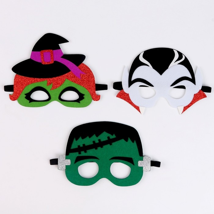 Карнавальный набор масок «Страшная вечеринка», 3 шт. Карнавальный набор масок «Страшная вечеринка», 3 шт.