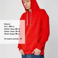 Толстовка с капюшоном Unit Kirenga Heavy красная, размер S