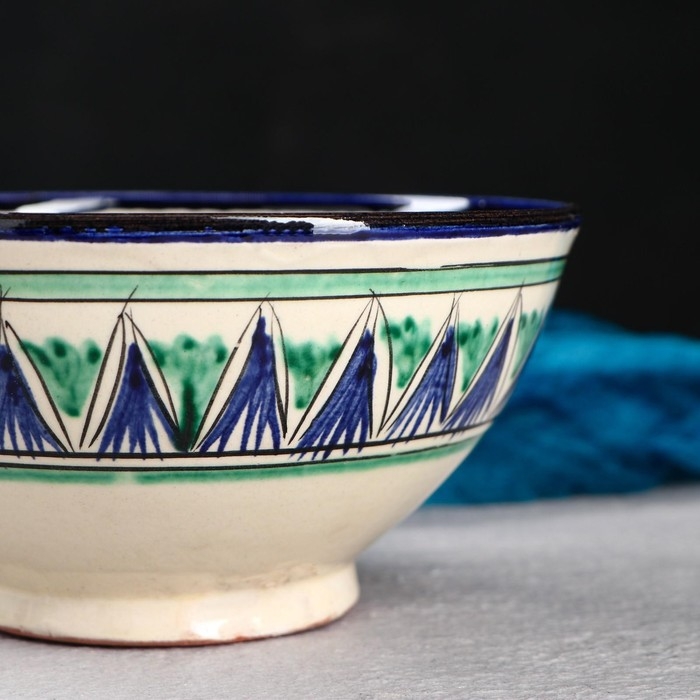 Коса Риштанская Керамика "Цветы" 15 см, малая, синяя