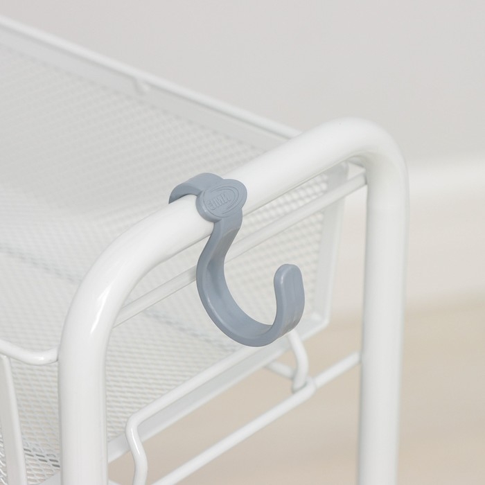 Этажерка на колёсиках &laquo;Ладья 1К&raquo;, 3 яруса, 44&times;17&times;75,5 см, цвет серый