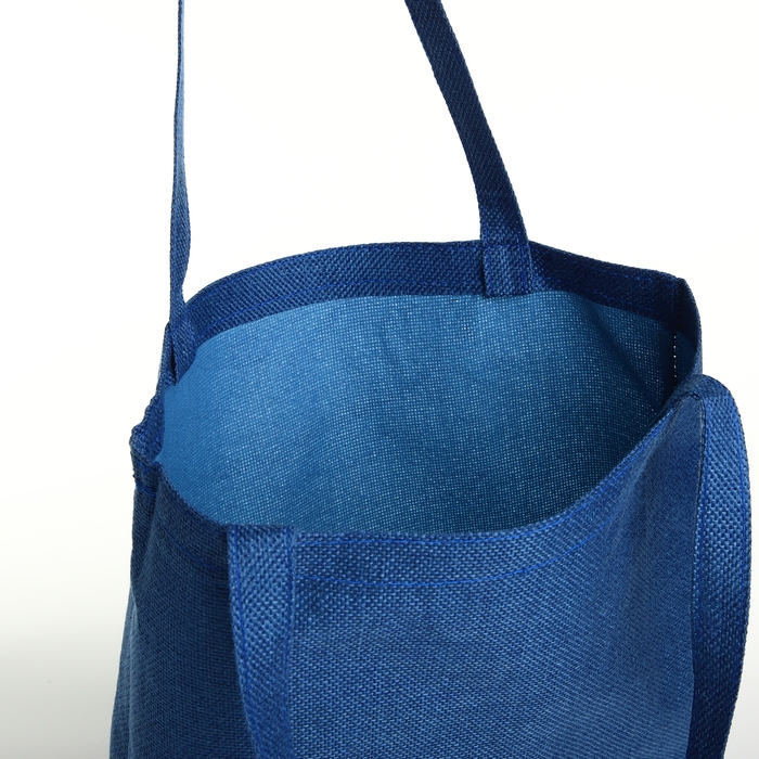 Шопер без застёжки, из текстиля, цвет синий Шопер без застёжки, из текстиля, цвет синий