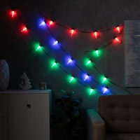 Умная гирлянда «Нить» 6 м с насадками «Лампочки», IP20, тёмная нить, 20 LED, свечение RGB, USB Умная гирлянда «Нить» 6 м с насадками «Лампочки», IP20, тёмная нить, 20 LED, свечение RGB, USB