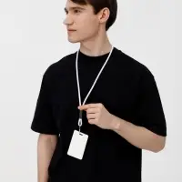 Шнурок для бейджа Tube Metal, белый