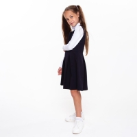 Сарафан для девочки, цвет синий, рост 128 см