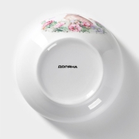 Салатник фарфоровый Доляна &laquo;Зайка&raquo;, 600 мл, d=15,5 см, цвет белый