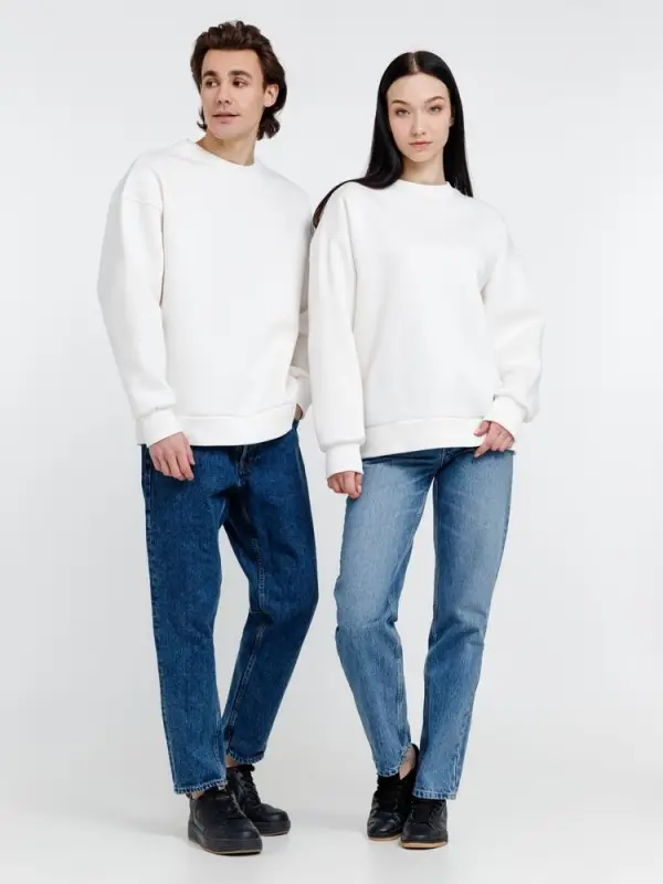 Свитшот оверсайз унисекс True Self, молочно-белый, размер S