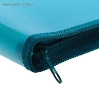 Папка с ручками А4, 230 х 185 х 25 мм, молния вокруг, плстиковая, ПТ-112, "Офис", тонированная, цвет бирюзовый Папка с ручками А4, 230 х 185 х 25 мм, молния вокруг, плстиковая, ПТ-112, "Офис", тонированная, цвет бирюзовый