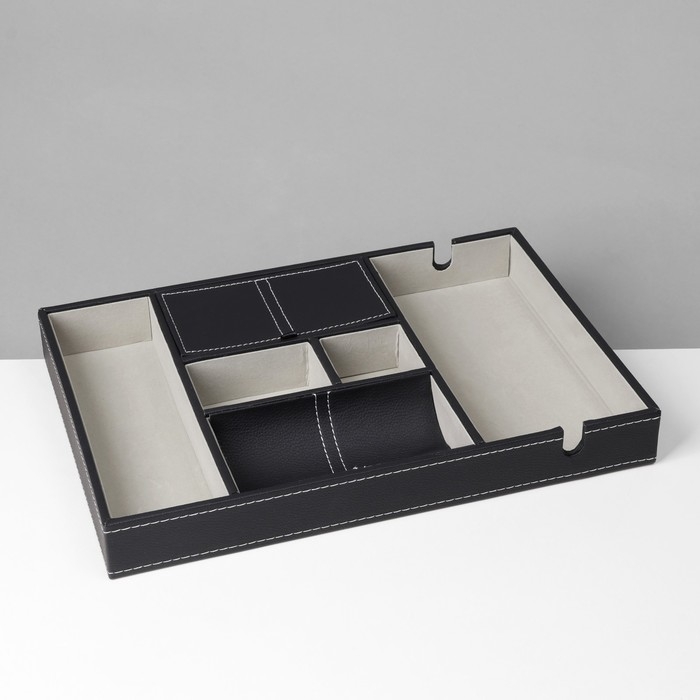 Подставка для украшений 6 ячеек, 35&times;24&times;4, цвет чёрный