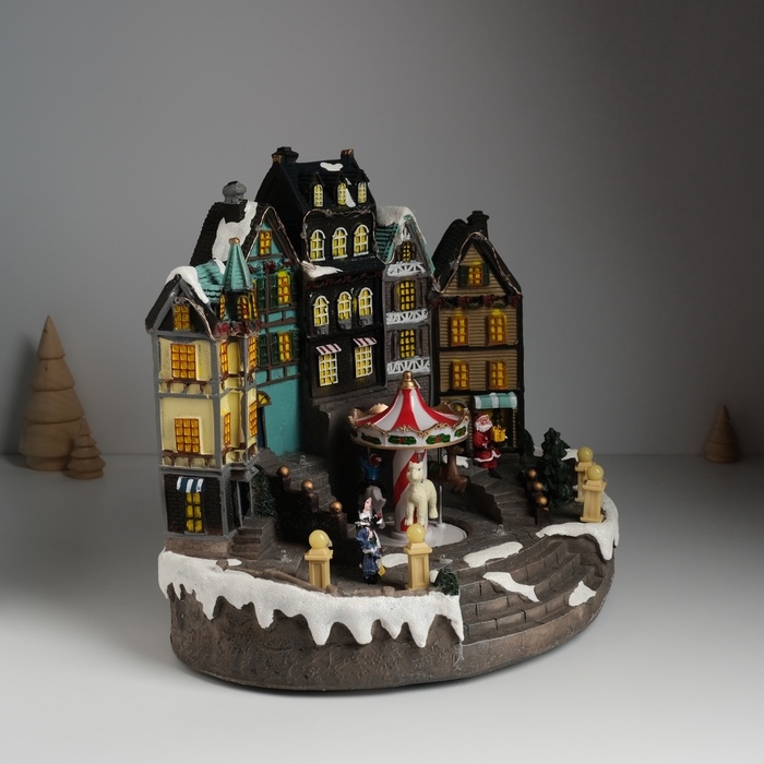 Сувенир пластик световой Сувенир пластик световой "Праздник в городе" крутится 31х20х27,5 см