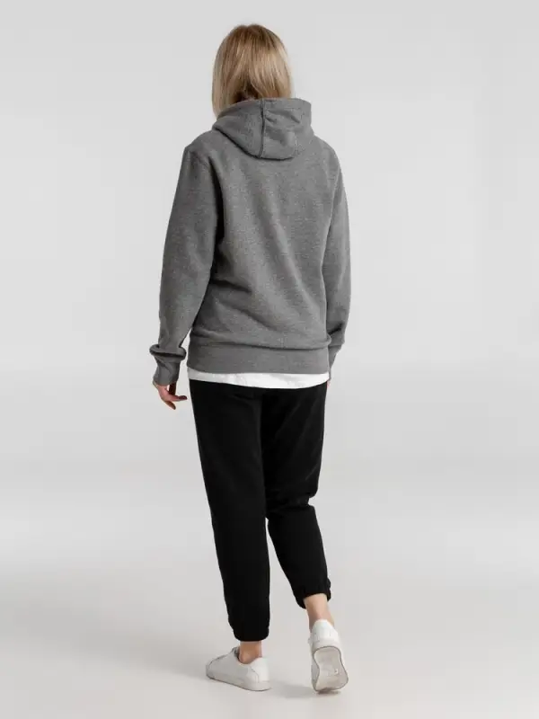 Толстовка с капюшоном унисекс King, темно-серый меланж, размер S