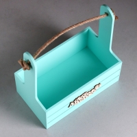 Ящик - кашпо деревянный 25х15х30 "Любимой Маме" Мятный Ящик - кашпо деревянный 25х15х30 "Любимой Маме" Мятный