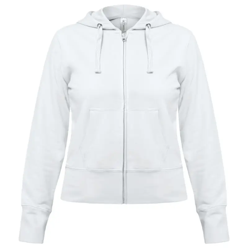 Толстовка женская Hooded Full Zip белая, размер XS