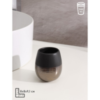 Набор для ванной комнаты Доляна &laquo;Клеопатра&raquo;, 3 предмета (мыльница, дозатор для мыла, стакан), цвет чёрно-золотой