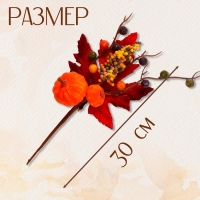 Декор на палочке &laquo;Тыква с красными листьями&raquo; 6 &times; 18 &times; 30 см