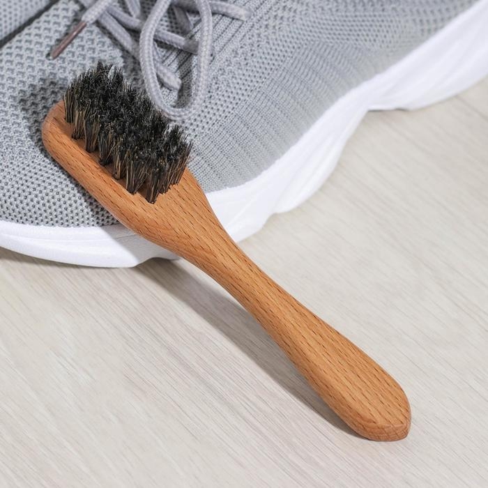 Щётка для обуви SAVANNA, 16&times;3,2 см, 26 пучков бук, воск