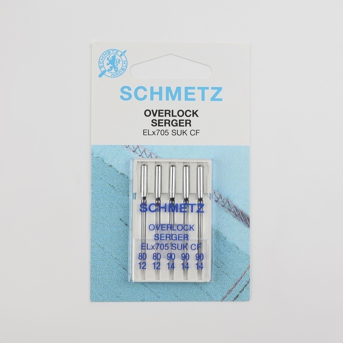 Иглы для плоскошовных и оверлок машин, для джерси, №80/90, 5 шт Иглы для плоскошовных и оверлок машин, для джерси, №80/90, 5 шт