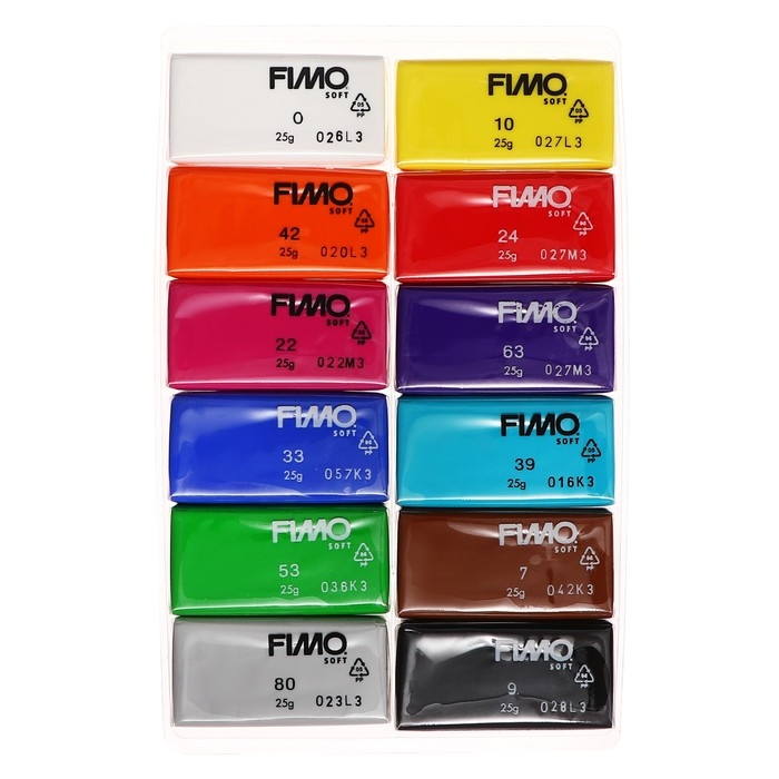 Набор пластика - полимерная глина, Soft, 12 цветов по 25 г Набор пластика - полимерная глина, Soft, 12 цветов по 25 г