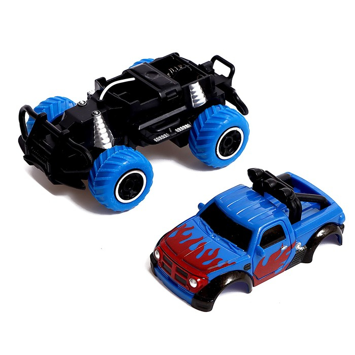 Джип радиоуправляемый &laquo;Граффити&raquo;, работает от батареек, цвет синий