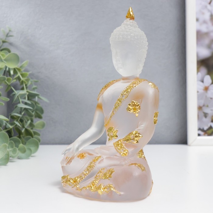 Сувенир полистоун Сувенир полистоун "Будда Варада Мудра - приветствие" прозрачный 17х10х7 см