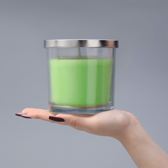 Свеча ГИГАНТ ароматическая в стакане Свеча ГИГАНТ ароматическая в стакане "Яблоко с корицей", соевый воск, 10х10 см