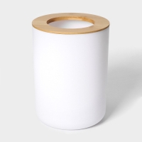 Набор аксессуаров для ванной комнаты SAVANNA &laquo;Вуди&raquo;, 6 предметов (мыльница, дозатор, 2 стакана, ёршик, ведро), цвет белый