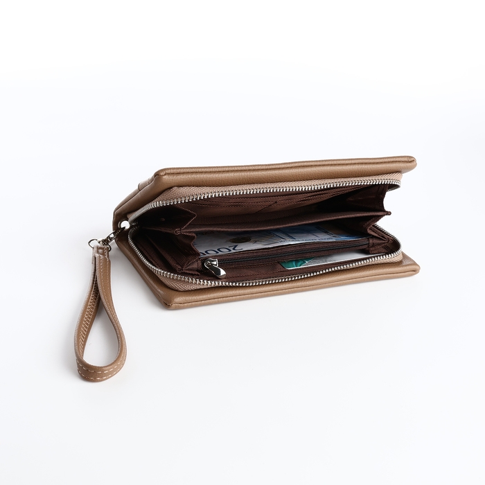 Кошелёк женский на молнии, цвет бежевый Кошелёк женский на молнии, цвет бежевый