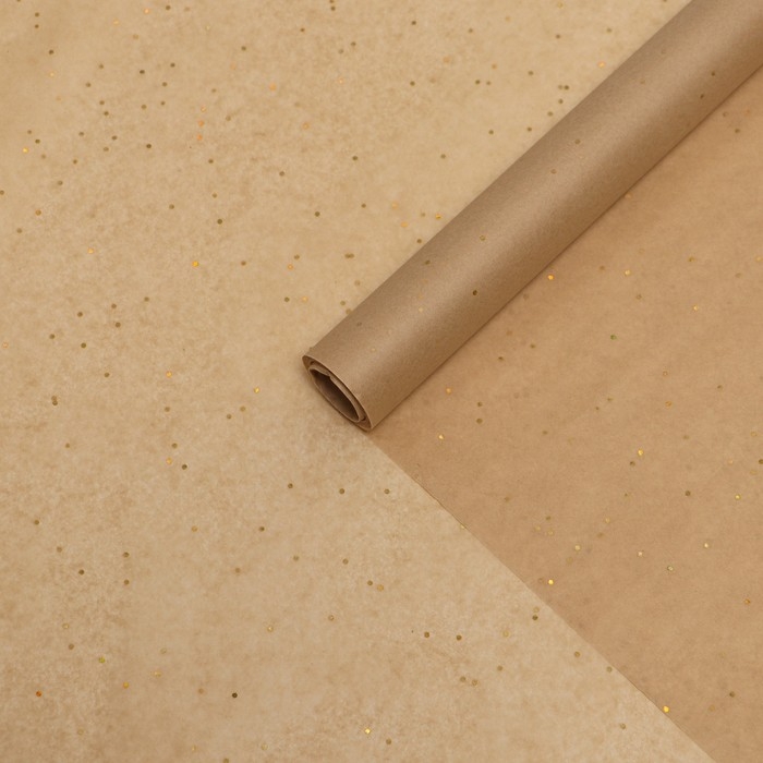 Бумага упаковочная тишью, Бумага упаковочная тишью, "Конфетти", натуральный, 50см х 10 м