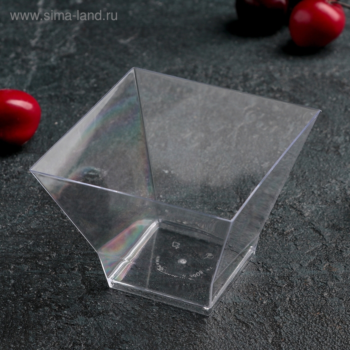 Форма пластиковая одноразовая для фуршетов &laquo;Средняя пагода&raquo;, 200 мл, 8&times;8 см, цвет прозрачный, 12 шт/уп