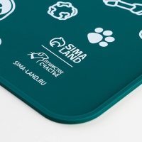 Коврик силиконовый под миску &laquo;Паттерн&raquo;, 30х40 см, зеленый