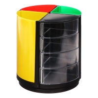 Подставка-органайзер для канцелярии Дольки с выдвижными отделениями, вращающаяся, микс Подставка-органайзер для канцелярии Дольки с выдвижными отделениями, вращающаяся, микс