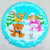 Развивающий коврик &laquo;Зимние игры&raquo;, с пианино, круглый, голубой