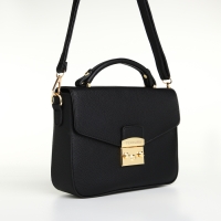 Сумка женская на клапане, TEXTURA, маленький размер, цвет чёрный Сумка женская на клапане, TEXTURA, маленький размер, цвет чёрный