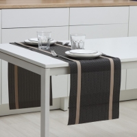 Дорожка на стол Magistro &laquo;Рона&raquo;, 30&times;150 см, цвет чёрный