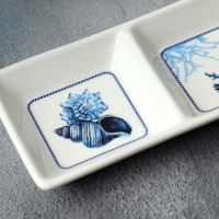 Менажница керамическая &laquo;Море&raquo;, 13.8 х 7 см, цвет белый