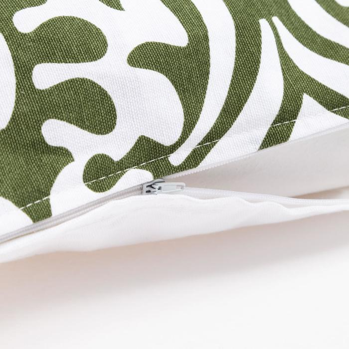 Наволочка декоративная 40х40 см, Monograms green, 100% хлопок Наволочка декоративная 40х40 см, Monograms green, 100% хлопок
