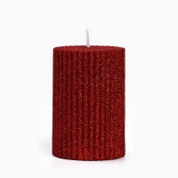 Новогодняя свеча-столбик с блестками &laquo;Новый год: Счастья в новом году&raquo;, 8,5 х 6 см